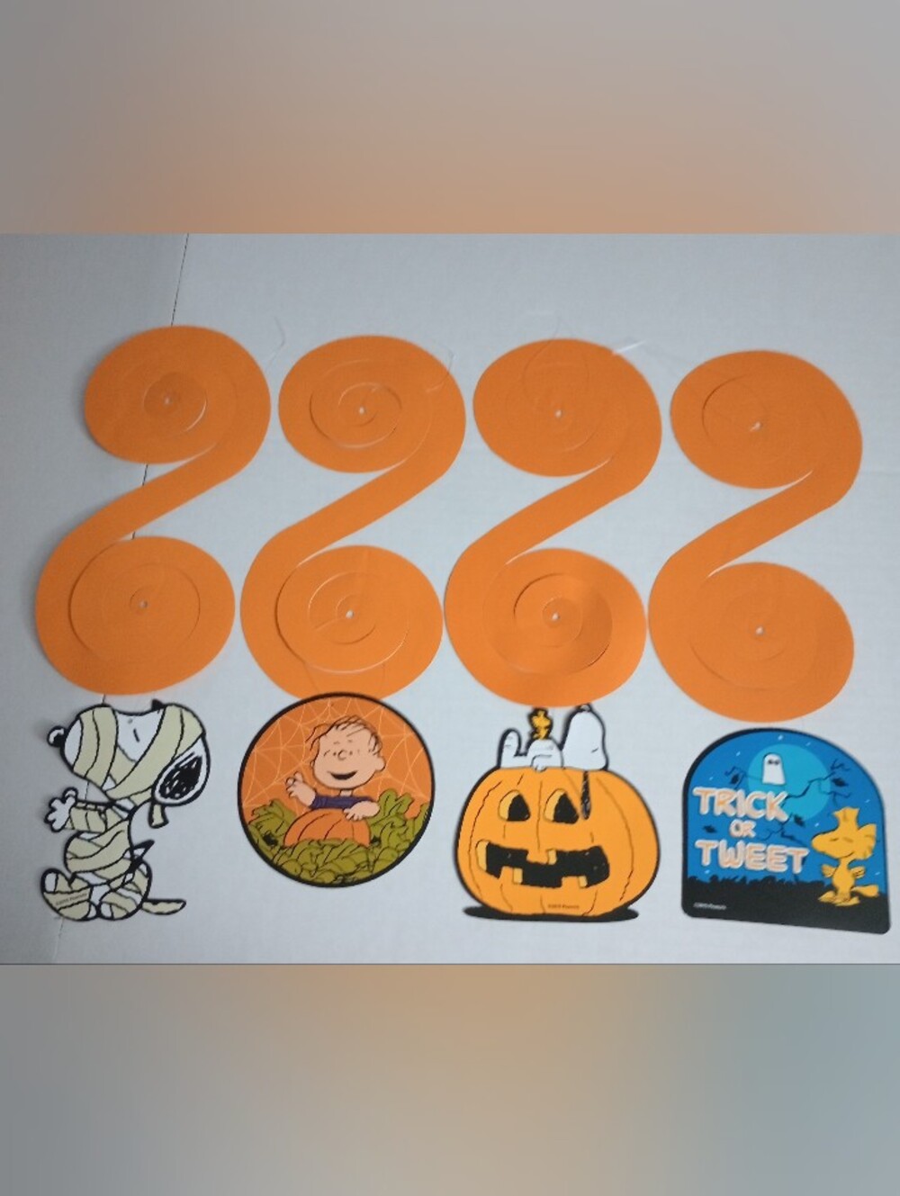 Peanuts Hanging Paper Swirl Snoopy Halloween Decorations 9 Piece Set